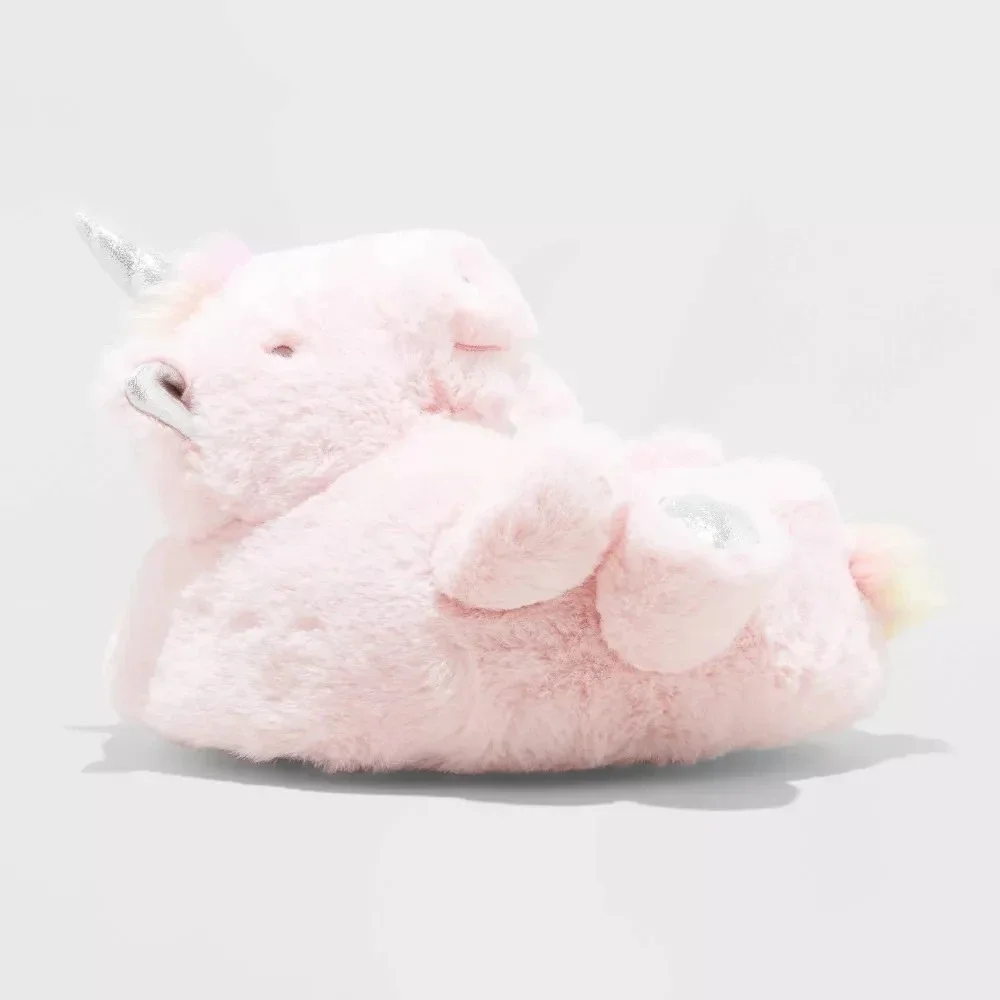 Girls' Cass Unicorn Slippers – Cat & Jack Pink Size 4-5 New With Tags‎